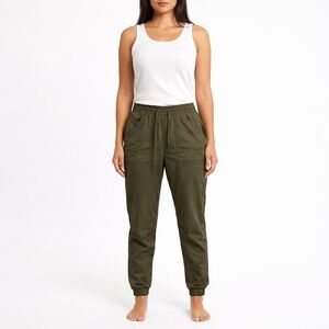 Supplies dark grey straight leg pants large elastic waist casual